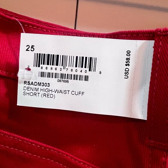 Vintage American Apparel Denim High-Waist Cuff Shorts - Picture 3 of 3